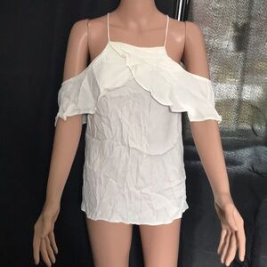 Marks & Spencer cold shoulder halter ivory top -UK 8